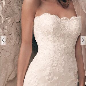 Casablanca NWT size 18 Elegant Strapless Lace Wedding Dress